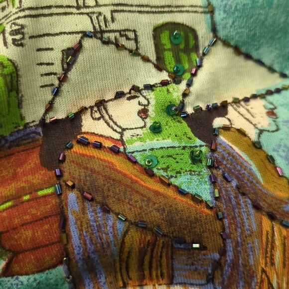 ‎Vintage Asian print beaded top - Picture 8 of 13